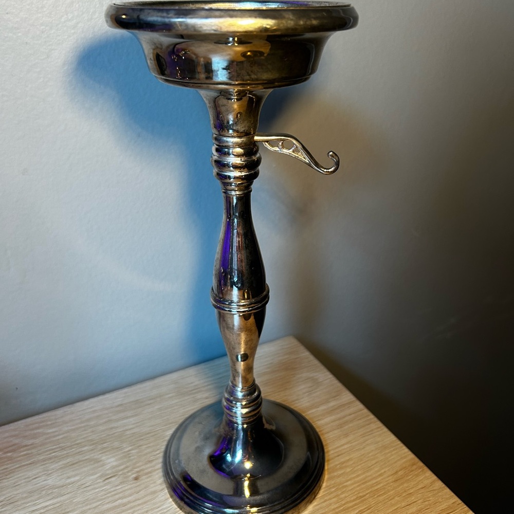 Elegant 10” Vintage Silver Candle Holder